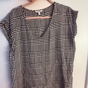 Express Black and White Checkered Blouse
